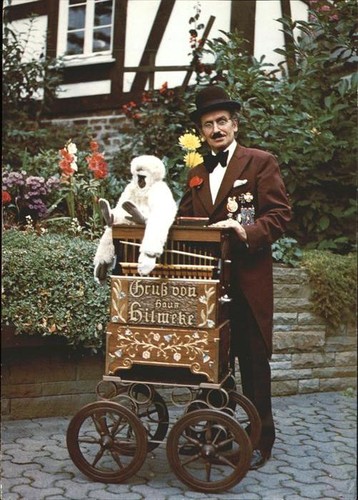 Barrel organ lyre - , box