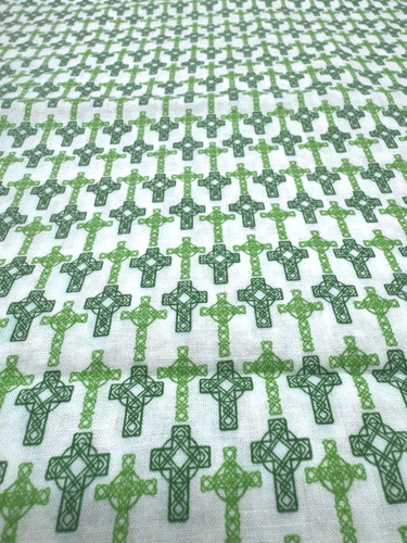 Green celtic crosses white - green,