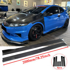 For Honda Civic FN2 78.7" Carbon Fiber Side Skirts Rocker Panel Spoiler Splitter