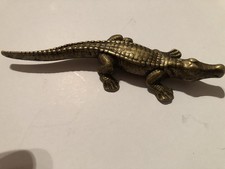 Vintage 5.5” Brass Crocodile / Alligator Ornament