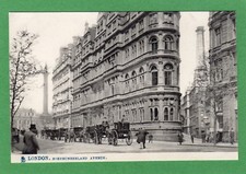 Northumberland Avenue London Hansom Cabs pc unused Tuck  Ref F613