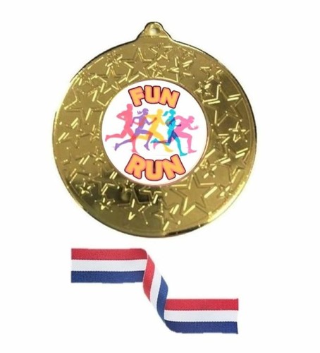 Fun run medal - fun, ribbon