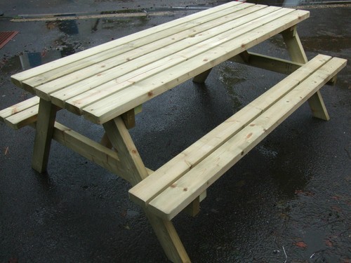 7ft wooden picnic table - picnic, heavy