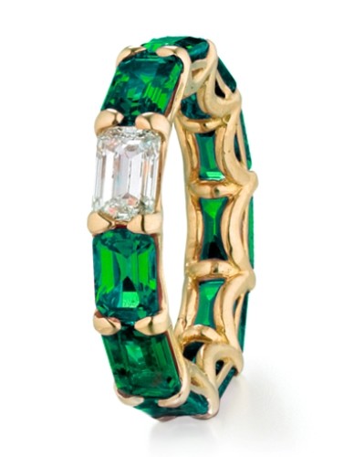 6ct green emerald simulated - 6ct,