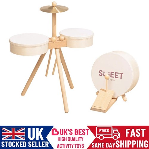 Children wooden drum kit - wooden,