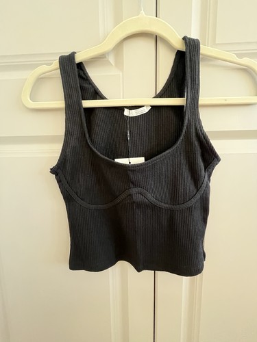 Zara black ribbed - ribbed, top