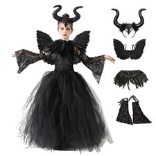 UK Set Kids Maleficent Cosplay