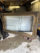 Very Large Heavy Ornate Mirror. Bronze/Gold Plaster Surround On A Wooden Backing
