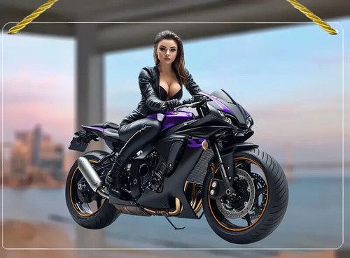 Large motorcycle chick - large,