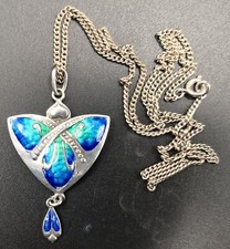 1910 James Fenton silver and enamel pendant
