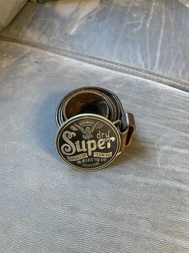 Superdry brown leather belt - superdry,