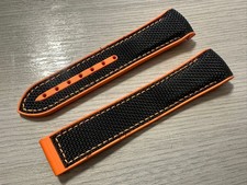 Orange Black Rubber Watch Strap 22MM Band for Omega Seamaster Planet ocean