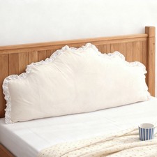 Large Crown Lace Trim Reading Pillow Bed Rest Headboard Backrest Cushion 180*75