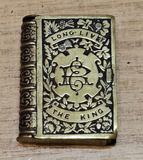 Antique 1902 Edward VII Brass Vesta Match Box