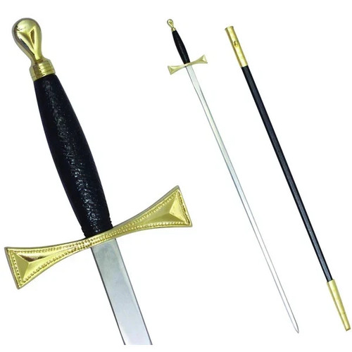 Masonic sword black gold hilt - gold,