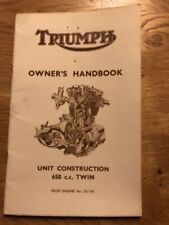 Triumph 650cc Twin Motorcycle Original Owners Handbook