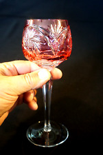 Beautiful Bohemian Vintage Ruby Crystal Wine Hock