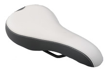 Men Womens MTB Road Sport Hybrid Bike Replacement Saddle White/Grey Comfort Seat