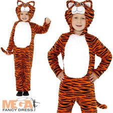 Tiger Kids Fancy Dress Wild Cat Jungle Animal Book Day Week Child Costume Outfit