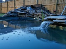 Cornish slate waterfall pond