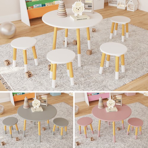 Kids wooden round table - wooden, &