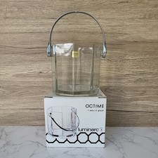 Vintage Luminarc France Octime Octagonal Clear Glass Ice Bucket Wine Cooler Box