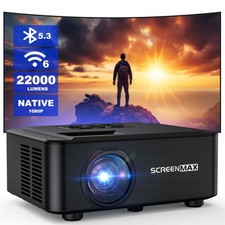 22000 Lumen 1080P 4K Projector HD 5G WiFi Bluetooth HDMI USB Office Home Theater