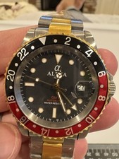 Alpha 1993 GMT Jubilee Automatic Watch-Two Tone Band-Brand New Working