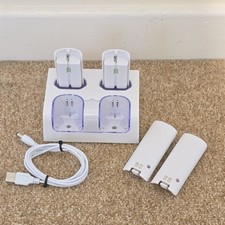 Nintendo Wii Rechargeable Battery and Controller Charger Dock Station 4 Pack