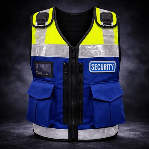 Blue yellow vis security - yellow, hi-vis