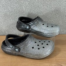 Crocs Silver Black Glitter