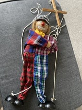 Wooden Clown Puppet Old Clown