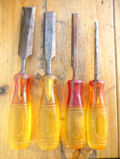 Marples Chisels Set, 4 Marples Shamrock Splitproof Chisels. Vintage.