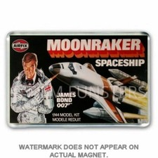 RETRO  ROGER MOORE JAMES BOND MOONRAKER AIRFIX BOX ART JUMBO FRIDGE MAGNET
