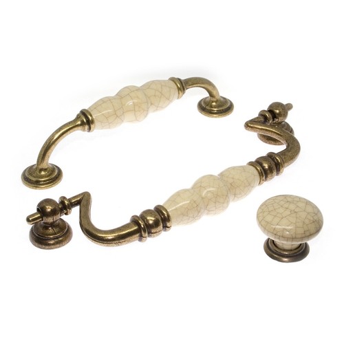 Cream crackle glaze handle - crackle,