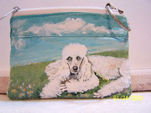 White poodle hand painted - poodle,