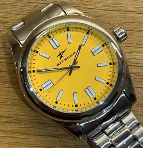Yellow quartz watch stainless - yellow, watch,