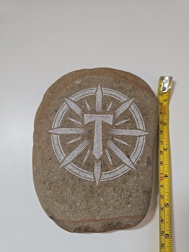 Engraved river stone viking - river,