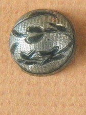 Bb NIELLO Peasant Silver Antique BUTTON Hallmarked Shank!  small