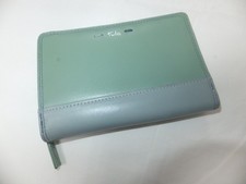 Purse Wallet Tula Grained Mint Green Leather. Cards, Cash, Zip. Dust Bag