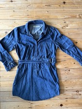 TOPSHOP Moto Y2K denim belted shirt dress UK10