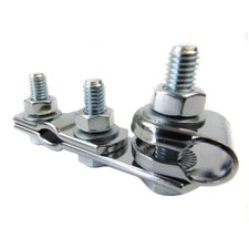 Vespa Lambretta Scooter W Clamp Mirror Spotlight Clamp and D Clip - Chrome