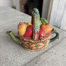 Small Fruit basket ornamental teapot style. Collectable.