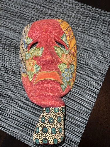 Balinese hand painted mask - painted,