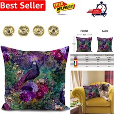 Purple Cushion Cover Peacock