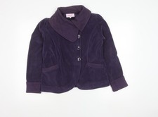 Marks and Spencer Per Una Women's Purple Fleece Button Jacket Size S