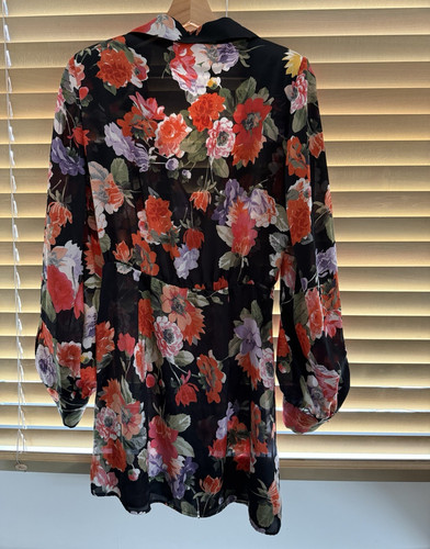 Zara black floral chiffon - zara,
