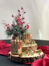 Tea Light Candle Holder Speckled Gold Silver Glass Home Parties Decor Weddings