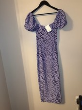 Zara Purple Polka Dot Midi