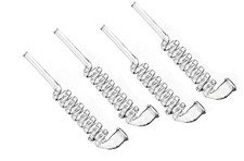 4 Pcs CLEAR Glass 10 Spiral